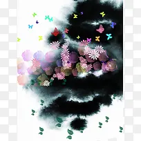 水墨画花瓣飞舞-空若网 水墨画花瓣飞舞-空若网
