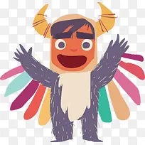 彩色翅膀装扮的孩子-空若网 彩色翅膀装扮的孩子-空若网