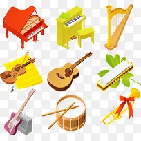 乐器矢量素材图标-空若网 乐器矢量素材图标-空若网
