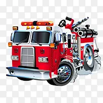 卡通手绘卡通消防车-空若网 卡通手绘卡通消防车-空若网