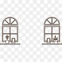 卡通手绘窗户窗台-空若网 卡通手绘窗户窗台-空若网
