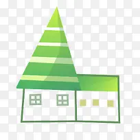 卡通绿色小房子-空若网 卡通绿色小房子-空若网