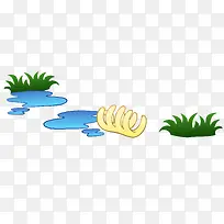 绿色小草水潭-空若网 绿色小草水潭-空若网