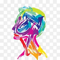 彩色笔触大脑-空若网 彩色笔触大脑-空若网