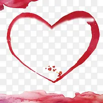 水彩镂空爱心-空若网 水彩镂空爱心-空若网