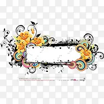 喇叭花边框花纹公告板-空若网 喇叭花边框花纹公告板-空若网