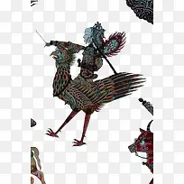 皮影戏女骑凤凰-空若网 皮影戏女骑凤凰-空若网