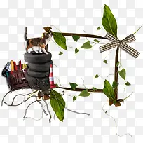 手绘修理器材与小猫装饰边框-空若网 手绘修理器材与小猫装饰边框-空若网