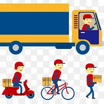 卡车搬运矢量-空若网 卡车搬运矢量-空若网