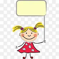 卡通手绘小女孩和边框-空若网 卡通手绘小女孩和边框-空若网