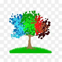 卡通手绘矢量多彩树木-空若网 卡通手绘矢量多彩树木-空若网