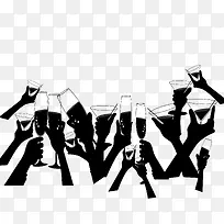 庆祝举杯双手剪影下载-空若网 庆祝举杯双手剪影下载-空若网