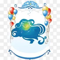 气球和可爱的装饰-空若网 气球和可爱的装饰-空若网