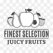 黑白水果标签-空若网 黑白水果标签-空若网