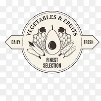 水果蔬菜标签 黑白扁平-空若网 水果蔬菜标签 黑白扁平-空若网