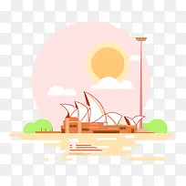 悉尼歌剧院扁平化素材-空若网 悉尼歌剧院扁平化素材-空若网