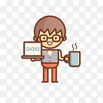 矢量职业卡通程序员-空若网 矢量职业卡通程序员-空若网