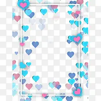 浪漫多彩爱心边框PNG-空若网 浪漫多彩爱心边框PNG-空若网