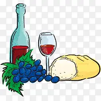 卡通手绘葡萄酒-空若网 卡通手绘葡萄酒-空若网