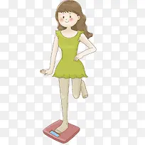 单脚站在电子秤上的女孩-空若网 单脚站在电子秤上的女孩-空若网