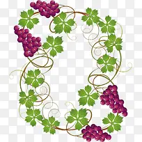 卡通水果藤蔓矢量元素-空若网 卡通水果藤蔓矢量元素-空若网