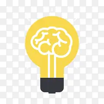 黄色立体家居家电大脑灯泡装饰图-空若网 黄色立体家居家电大脑灯泡装饰图-空若网
