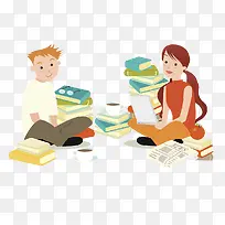 边看书边喝咖啡的情侣-空若网 边看书边喝咖啡的情侣-空若网