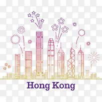 矢量彩色香港建筑-空若网 矢量彩色香港建筑-空若网