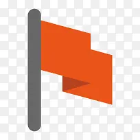 红色扁平化折叠旗帜元素-空若网 红色扁平化折叠旗帜元素-空若网