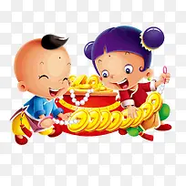 春节卡通矢量人物装饰PNG-空若网 春节卡通矢量人物装饰PNG-空若网