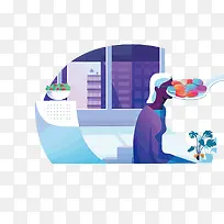 矢量扁平化吃药的人-空若网 矢量扁平化吃药的人-空若网