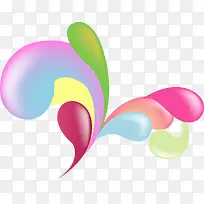 手绘多彩逗号水滴-空若网 手绘多彩逗号水滴-空若网