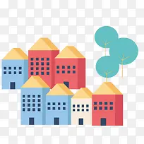 扁平化小房子矢量图下载-空若网 扁平化小房子矢量图下载-空若网