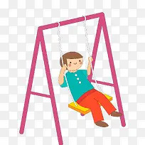 彩色扁平化秋千元素-空若网 彩色扁平化秋千元素-空若网