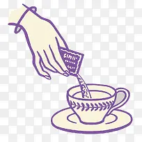 复古插图咖啡加糖-空若网 复古插图咖啡加糖-空若网