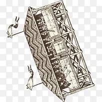 手绘木制牌楼旗帜-空若网 手绘木制牌楼旗帜-空若网