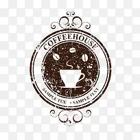 复古做旧咖啡图标设计元素-空若网 复古做旧咖啡图标设计元素-空若网