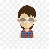 彩色卡通设计人物戴太阳镜女人-空若网 彩色卡通设计人物戴太阳镜女人-空若网