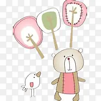 卡通可爱动物扇子-空若网 卡通可爱动物扇子-空若网