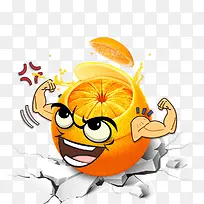 免抠卡通黄色表情橙子水果-空若网 免抠卡通黄色表情橙子水果-空若网