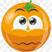 卡通橙子表情矢量图-空若网 卡通橙子表情矢量图-空若网