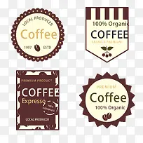 老式风格的咖啡徽章-空若网 老式风格的咖啡徽章-空若网