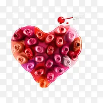 红色指甲油拼成的爱心-空若网 红色指甲油拼成的爱心-空若网