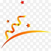 橙色螺旋丝带星星中秋国庆-空若网 橙色螺旋丝带星星中秋国庆-空若网