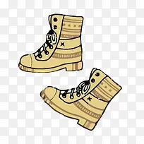 矢量咖啡花色马丁靴素材-空若网 矢量咖啡花色马丁靴素材-空若网