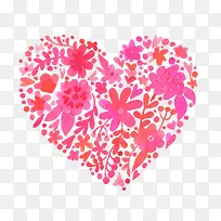 水彩花卉组合爱心矢量-空若网 水彩花卉组合爱心矢量-空若网