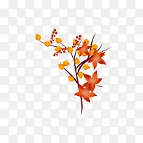 树枝树叶和红色果实-空若网 树枝树叶和红色果实-空若网