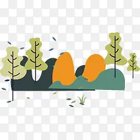 手绘小清新风景插画图案-空若网 手绘小清新风景插画图案-空若网