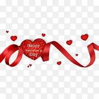 矢量红色丝带爱心-空若网 矢量红色丝带爱心-空若网