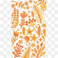 橙色水彩花卉banner矢量素材-空若网 橙色水彩花卉banner矢量素材-空若网